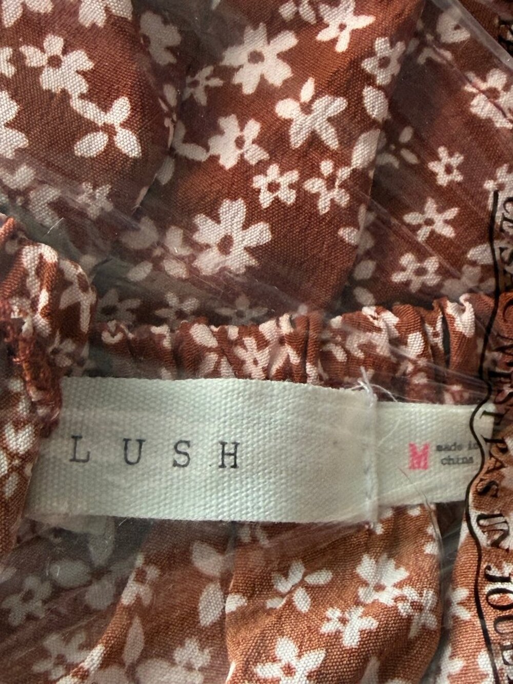 LUSH Long Sleeve Midi Dress Medium, CINNAMON FLORAL - Picture 5 of 7